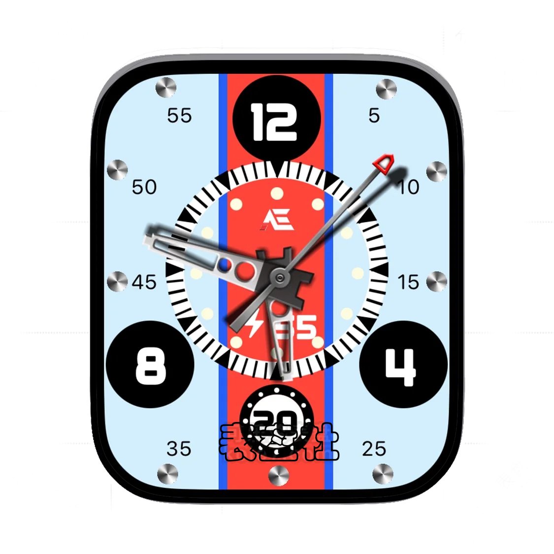 扁平单盘蓝橘蓝多色表盘