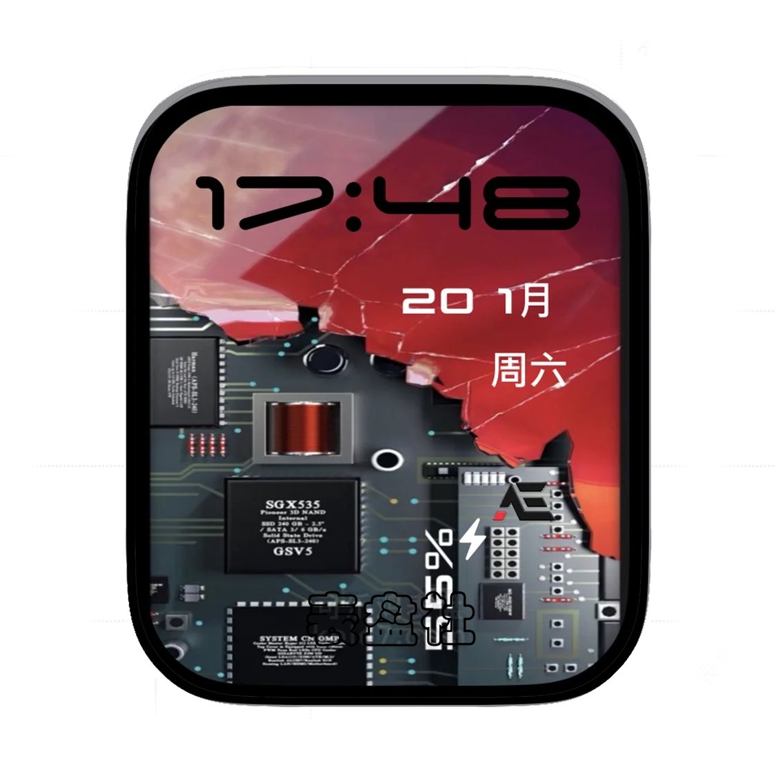 破碎电路板透视科技表盘