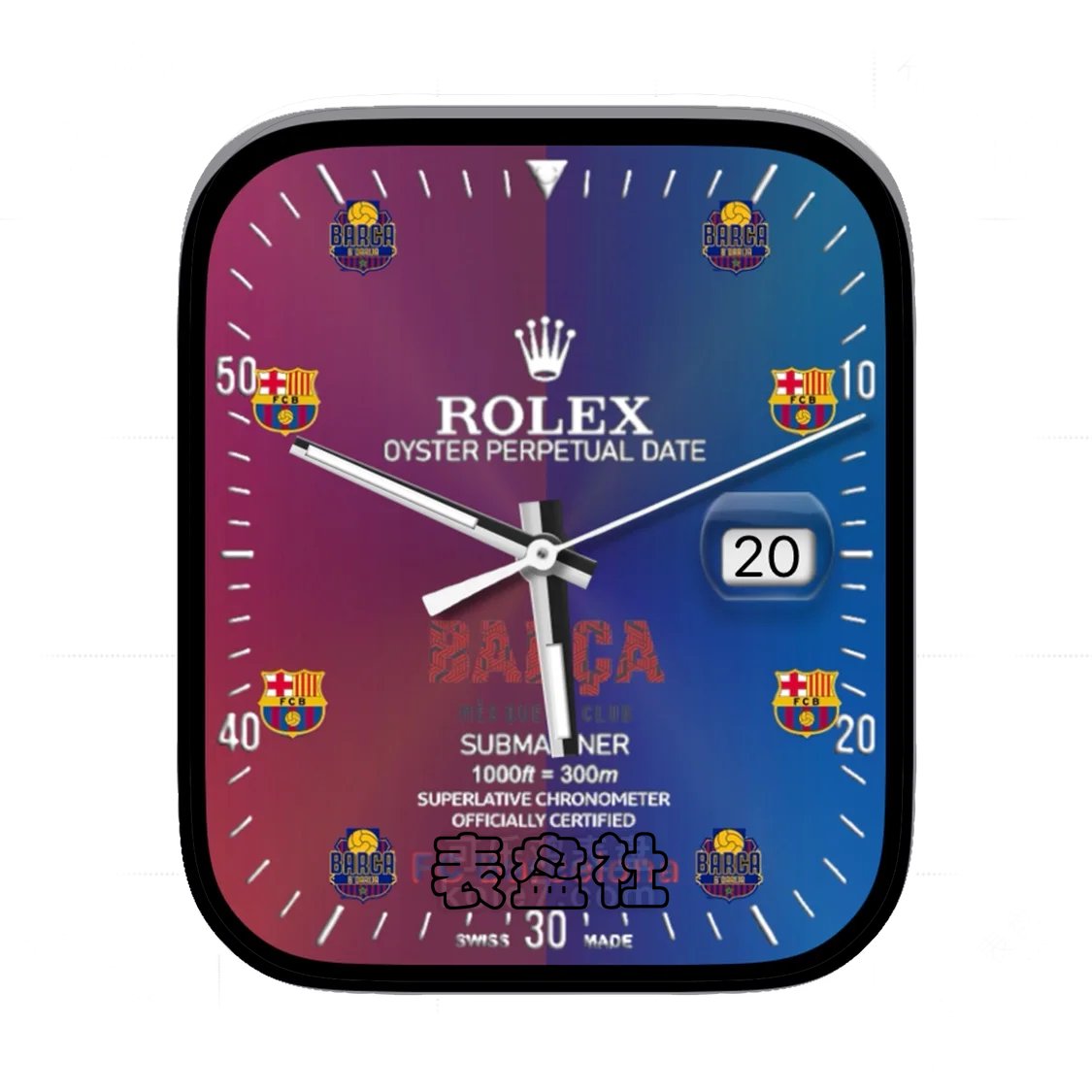 ROLEX劳力士FC Barcelona巴塞罗那足球俱乐部联名款蓝紫对撞表盘