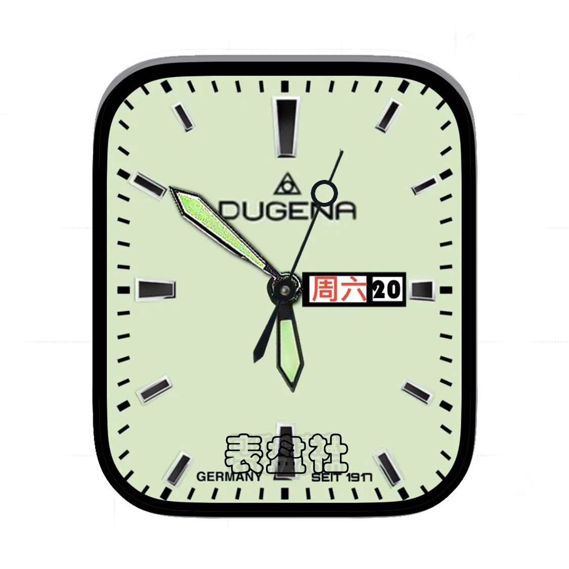 DUGENA杜格纳浅绿罗马时刻表盘
