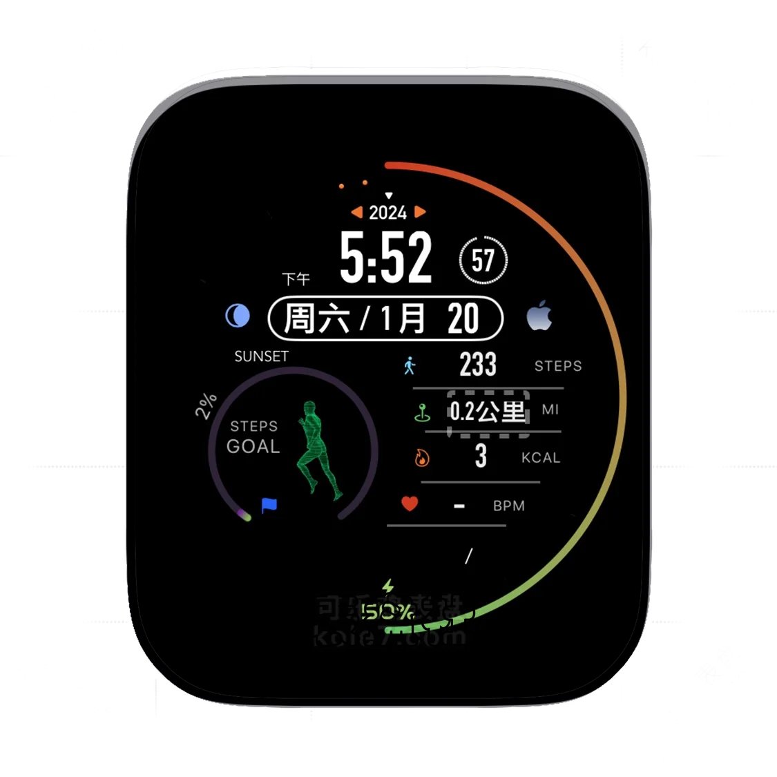 透视形态运动人物跑步数据表盘