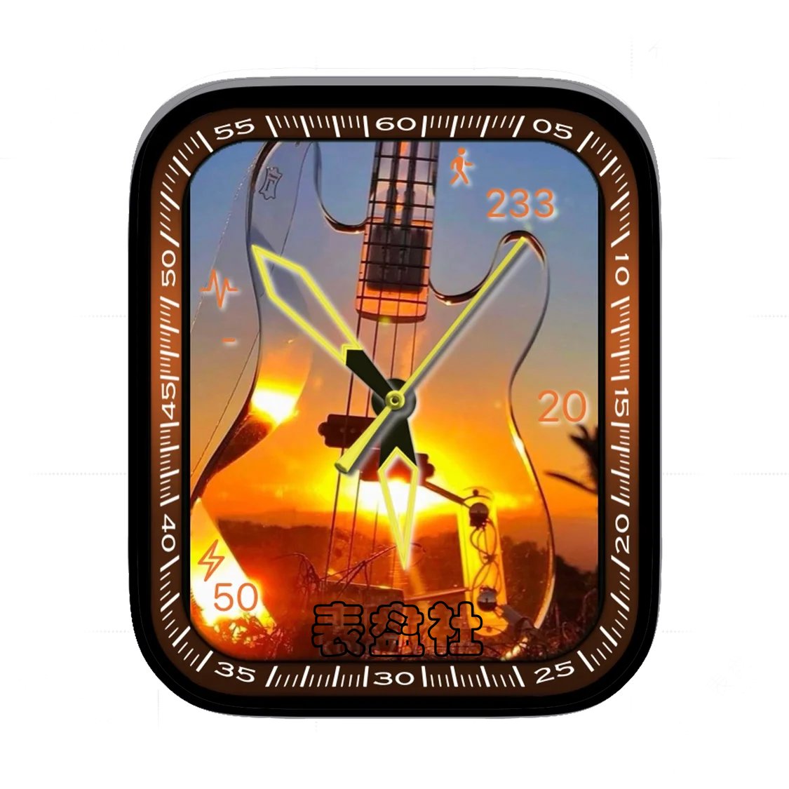 透视吉他夕阳壁画表盘