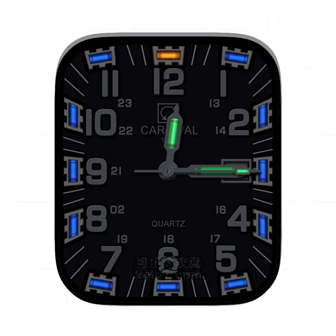 暗夜蓝绿橘朵色大数字表盘