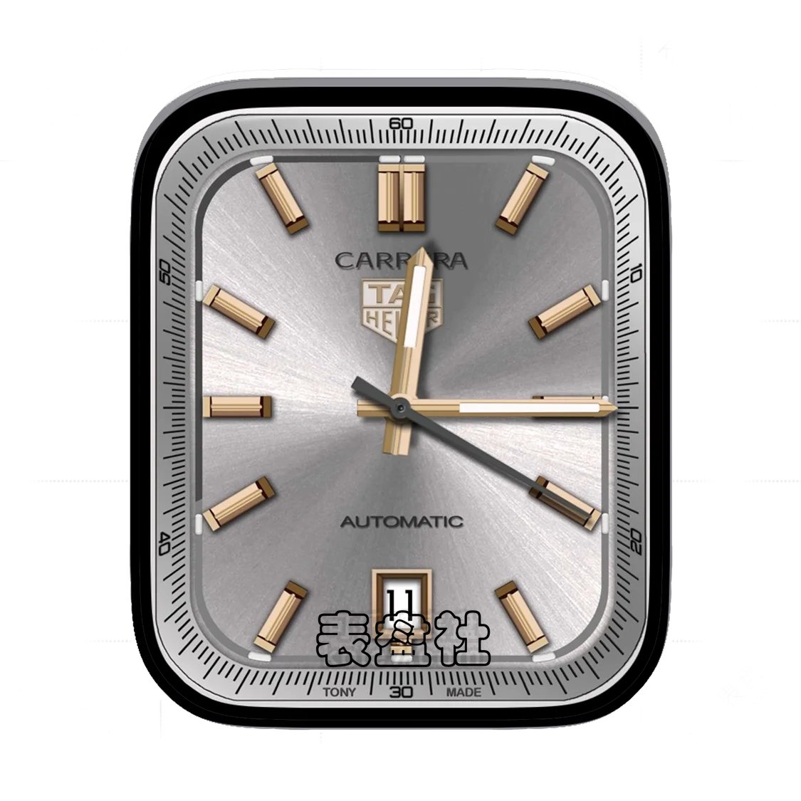 CARRRRA泰格豪雅金属拉丝黄铜时刻表盘