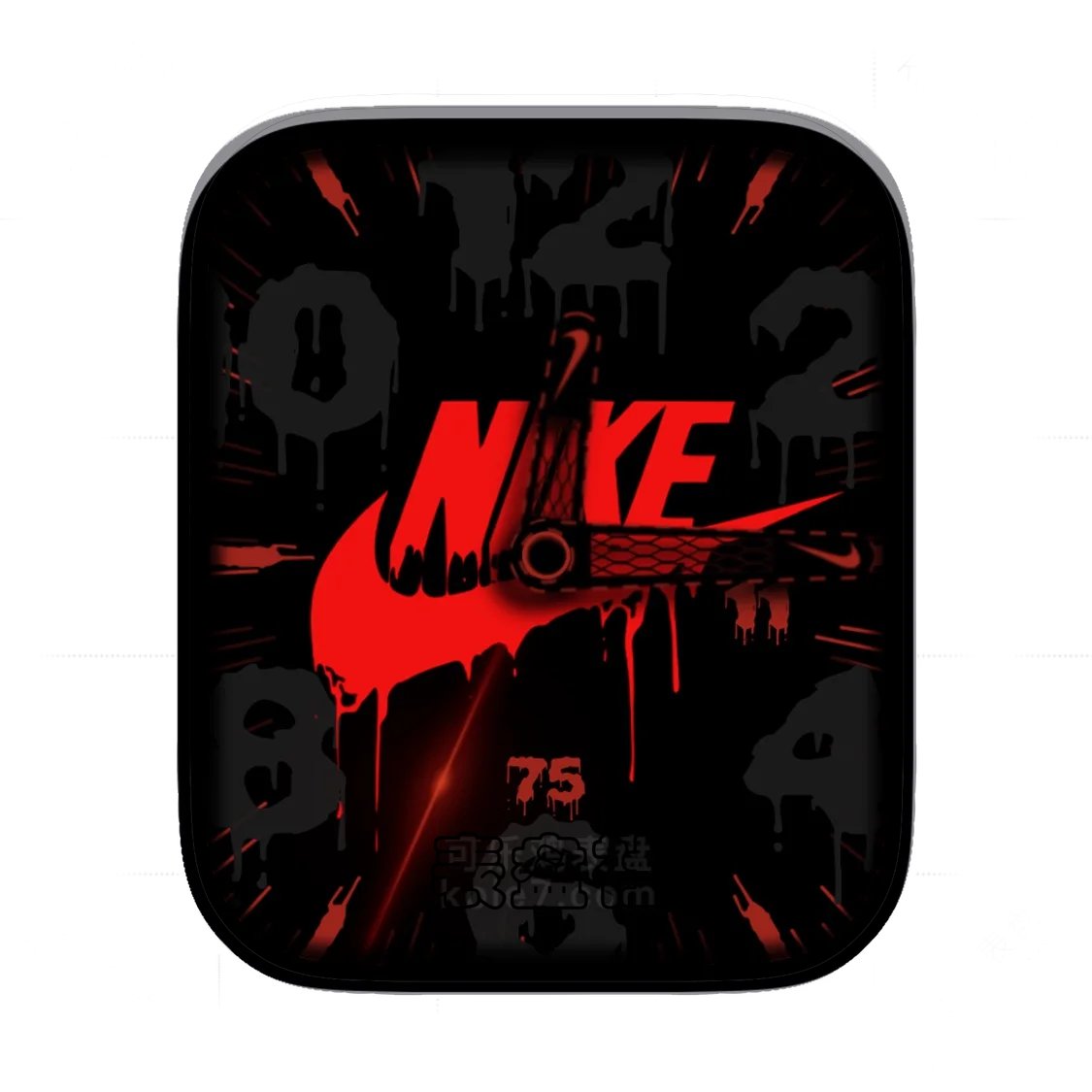 NIKE耐克油漆泼墨红色标志表盘