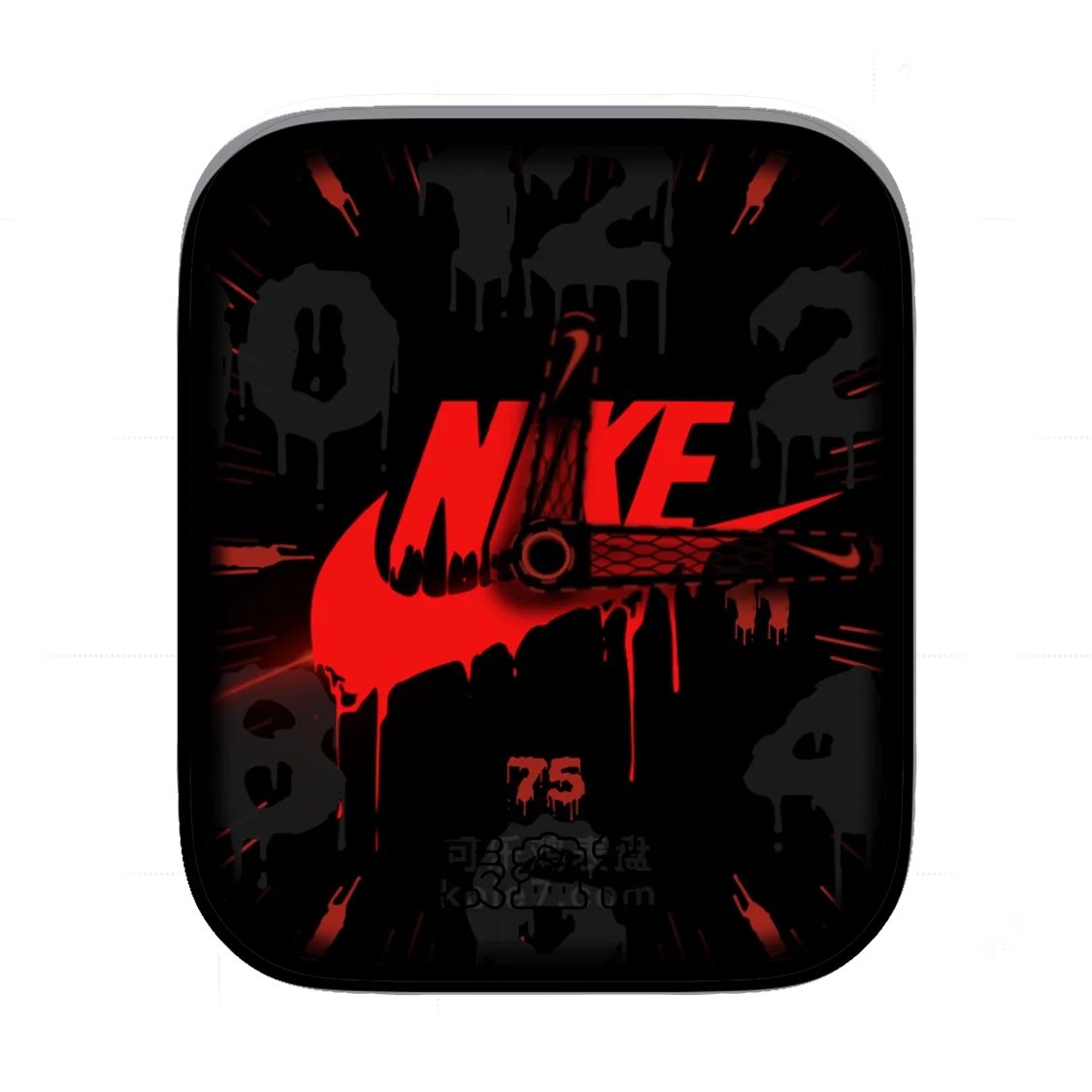 NIKE耐克油漆泼墨红色标志表盘