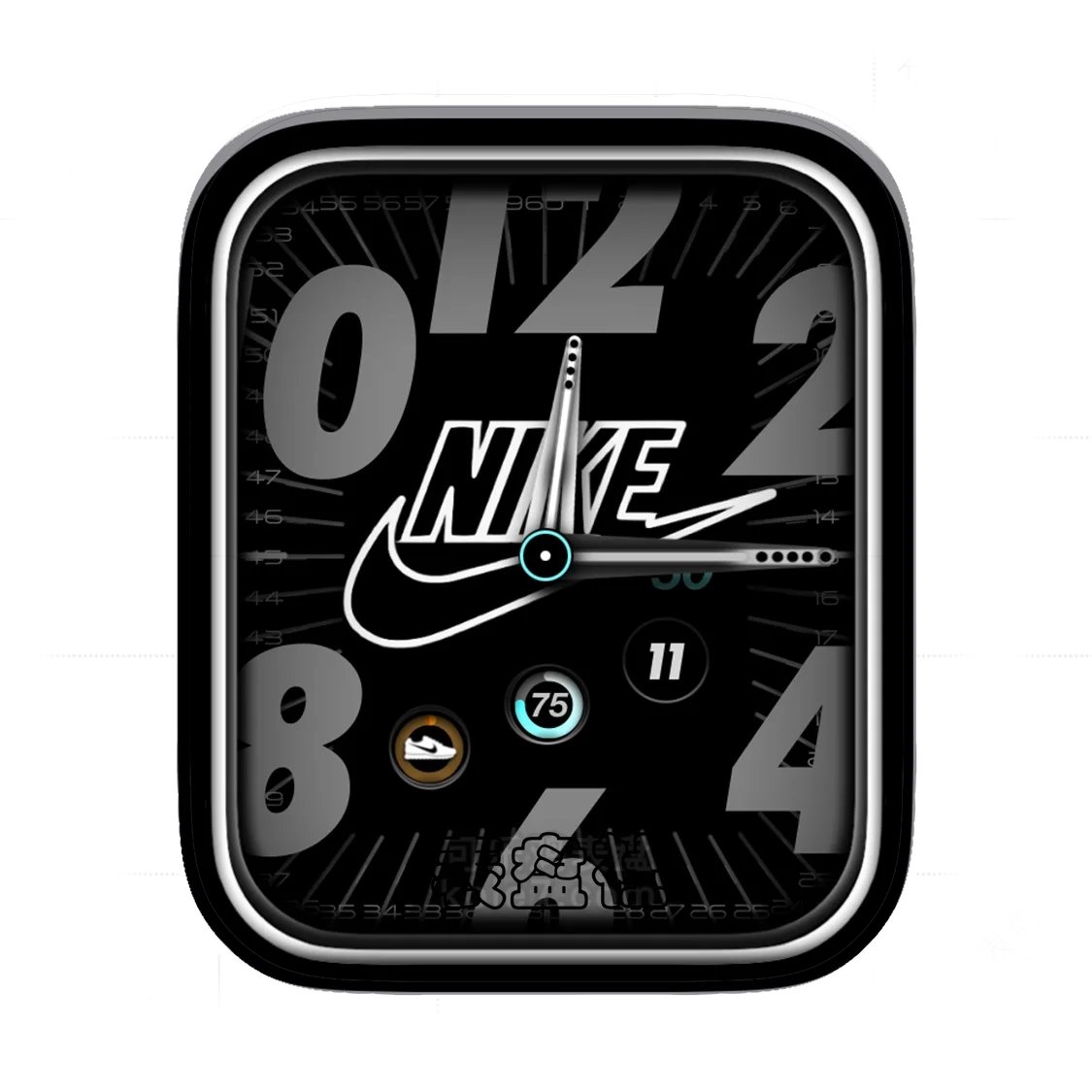 NIKE耐克半数字标识白色秒边内圆表盘