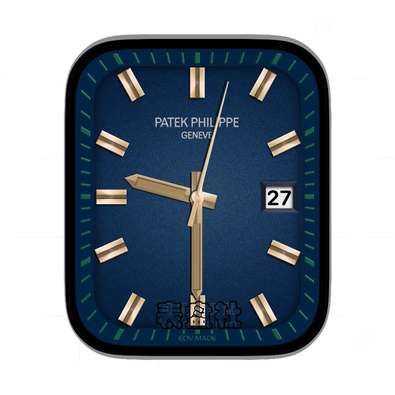 Patek Philippe 百达翡丽深蓝双时刻经典传统日历表盘