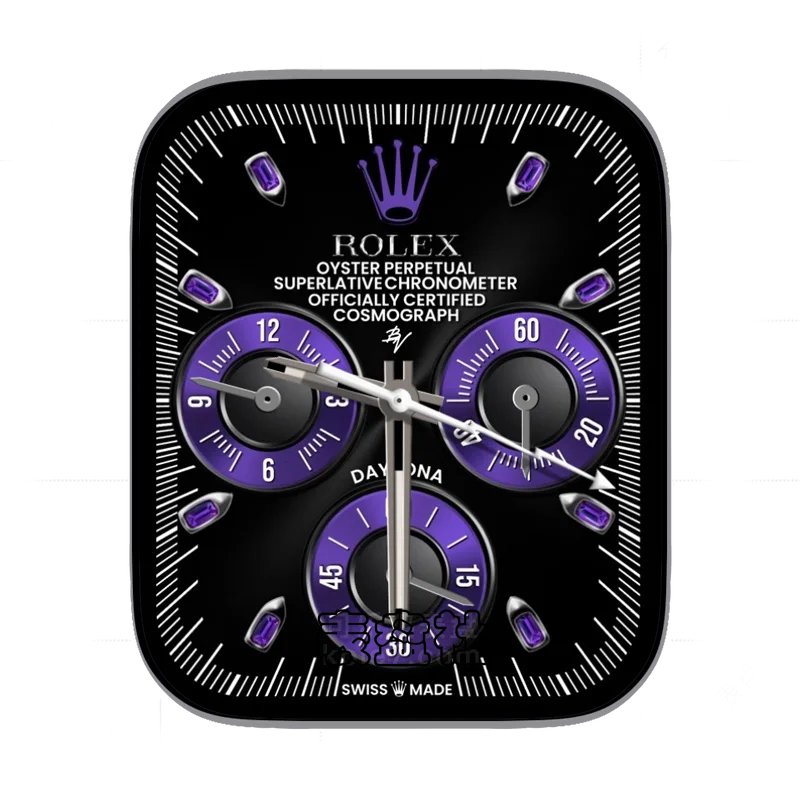 rolex劳力士酷黑紫传统经典大三盘表盘