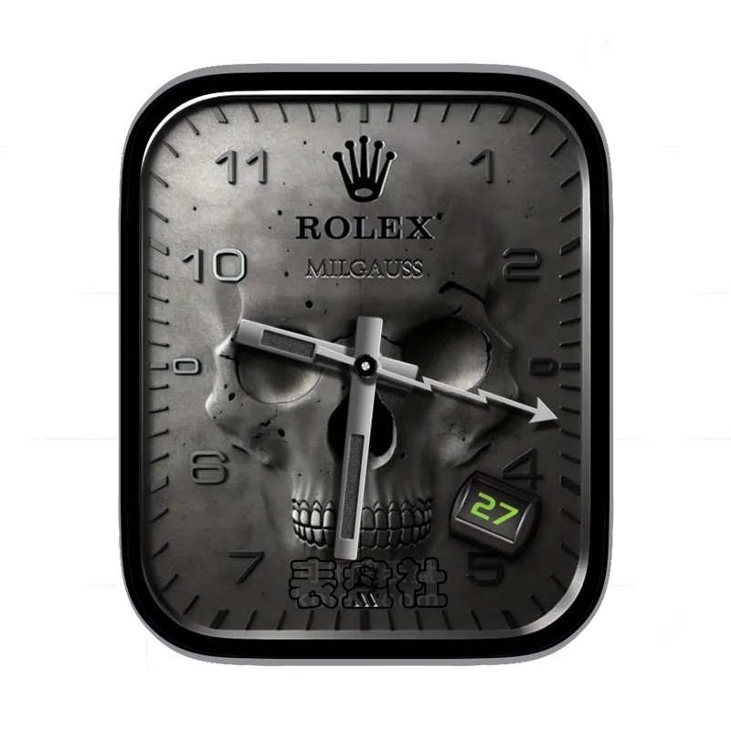 rolex劳力士水泥灰骷髅印雕刻表盘