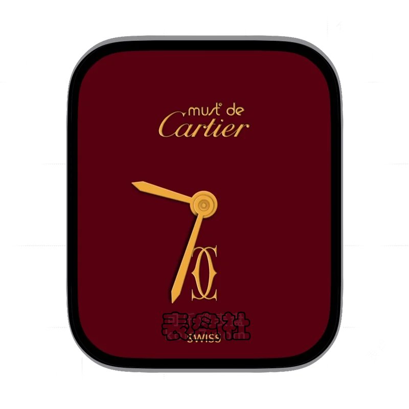cartier卡地亚高级酒红金简约表盘