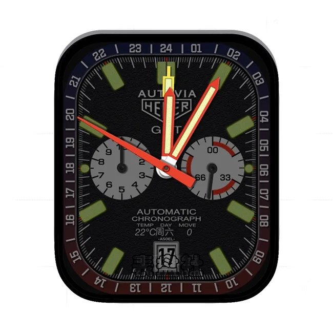 TAG-HEUER太格豪雅炭黑绿双盘式年历指针UItra专用表盘