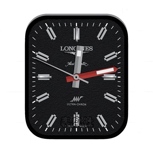 LONGINES浪琴炭黑色颗粒底指针简约表盘