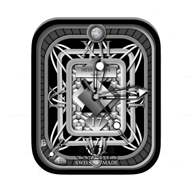PatekPhilippe百达翡丽炭灰色镶钻年历指针表盘