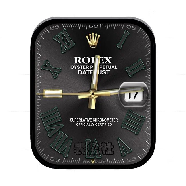 ROLEX劳力士炭黑绿拉丝金属年历指针表盘