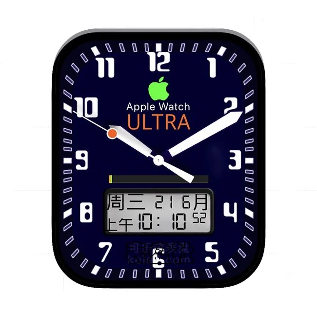 Apple Watch小方屏日期时间数字指针Ultra专用表盘