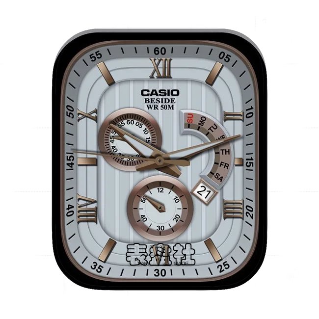 CASIO卡西欧蓝铜色双盘式金属年历指针UItra专用表盘