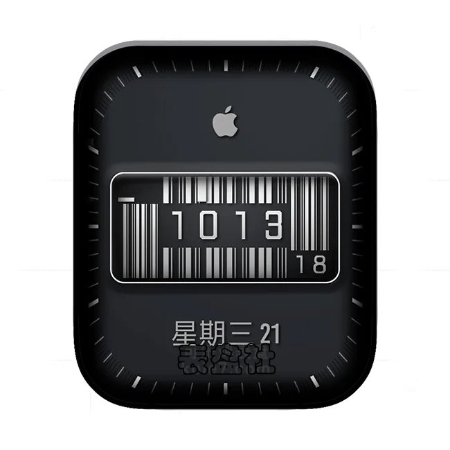 AppIe简约酷黑条形码日期时间Ultra专用表盘