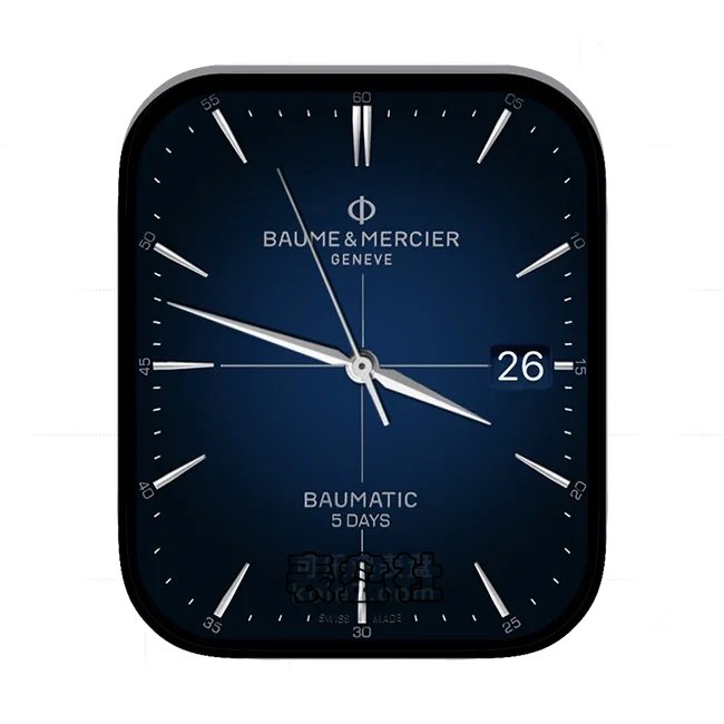 BAUME &MERCIER名士暗蓝色年历指针简约表盘