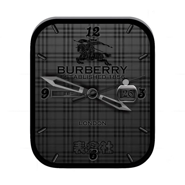 Burberry博柏利炭灰黑数字年历指针简约表盘