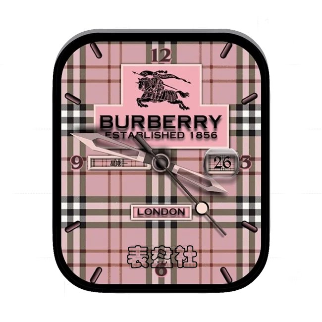 Burberry博柏利少女红数字年历指针表盘