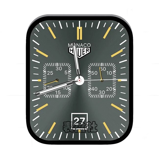 TAG-HEUER泰格豪雅浅灰色拉丝双盘式年历指针表盘