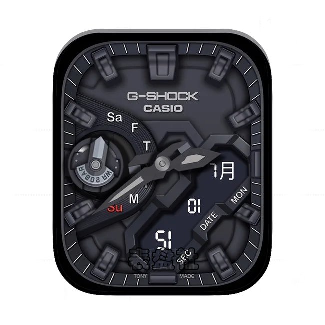 CASIO卡西欧炭黑色单盘式日期时间UItra专用表盘