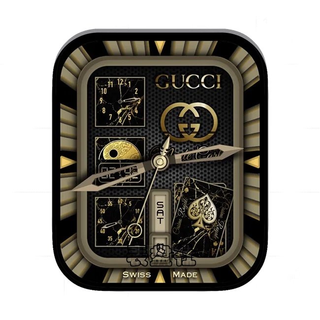 GUCCI古驰炭黑黄四盘式年历指针UItra专用表盘