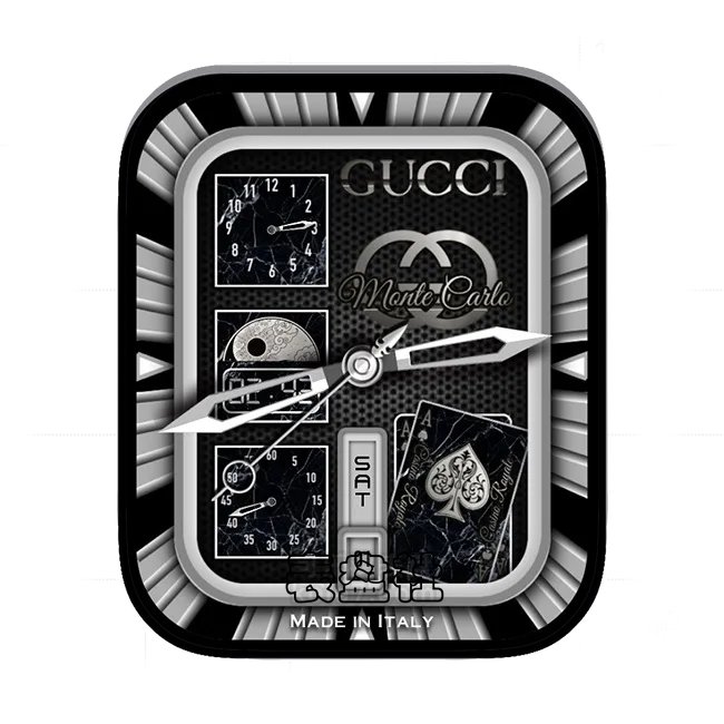 GUCCI古驰炭黑白四盘式年历指针UItra专用表盘