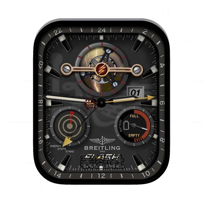 BREITLING百年灵炭黑色三盘式年历指针表盘
