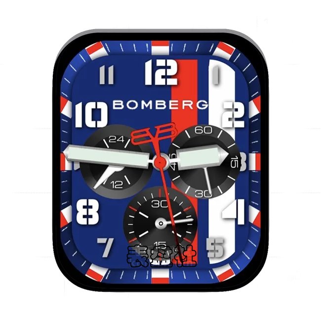 Bomberg 邦贝里蓝色底三盘式数字指针UItra专用表盘