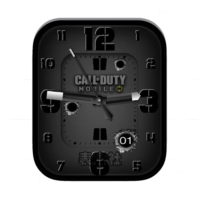 CALLDUTY使命召唤炭黑色数字子弹孔年历指针表盘