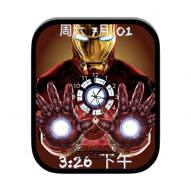漫威英雄钢铁侠单盘式日期时间指针表盘