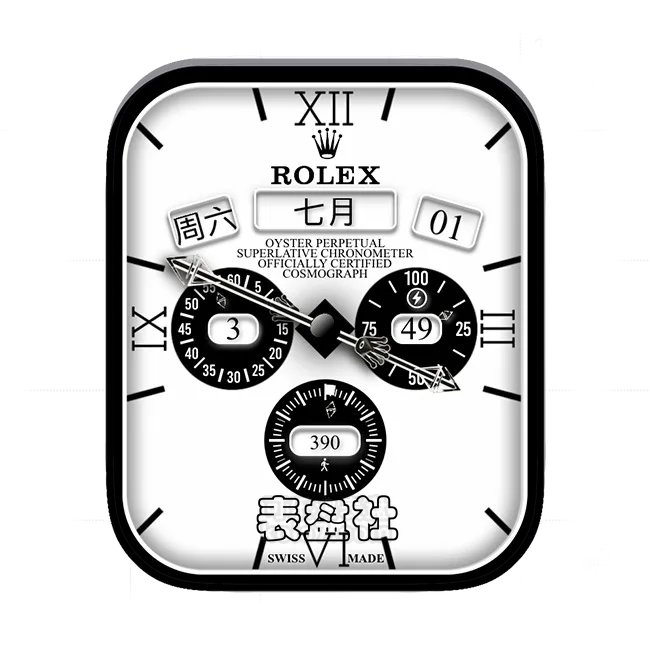 ROLEX劳力士黑白色三盘式日期年历指针表盘
