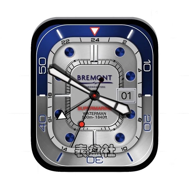 Bremont宝名灰蓝色年历指针UItra专用表盘