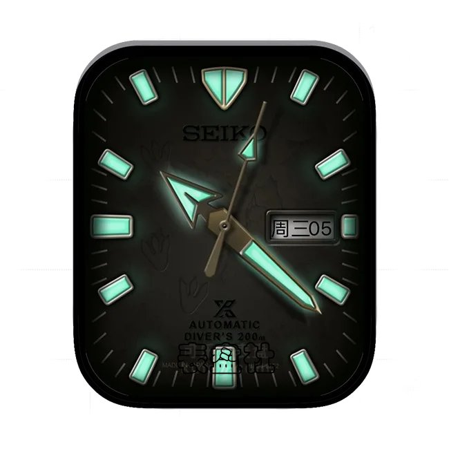 SEIKO精工荧光绿年历指针简约表盘