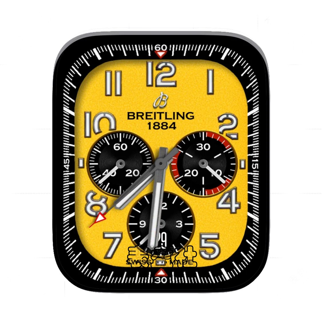 BREITLING百年灵1884黄底三盘式年历UItra专用表盘