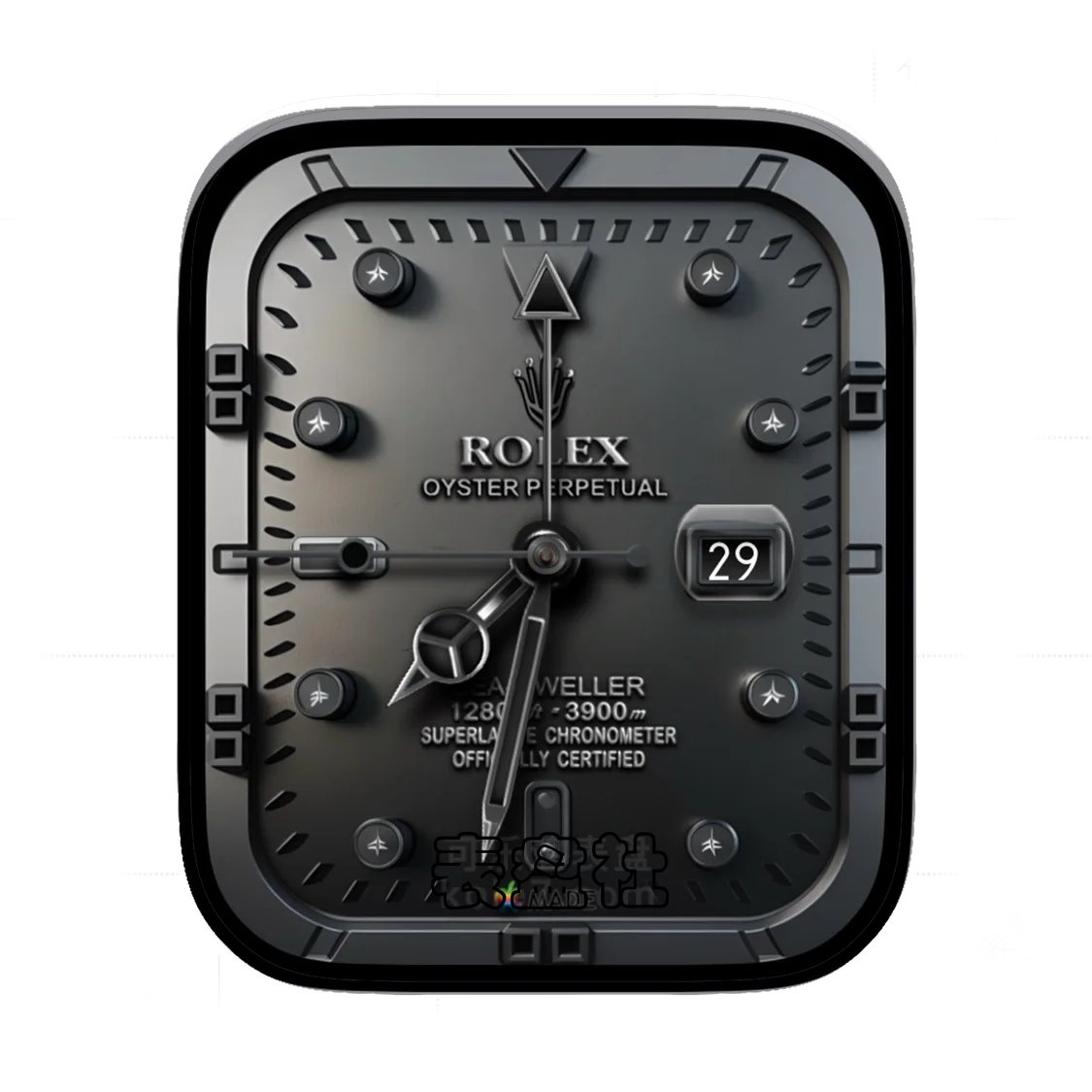 ROLEX劳力士金属黑质感年历12小时表盘