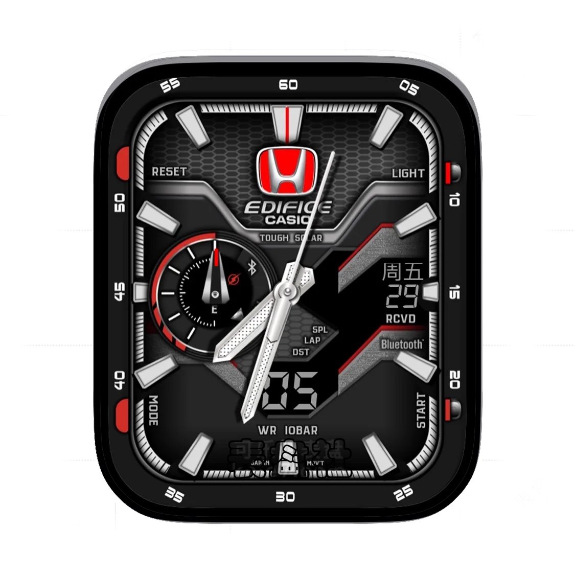 CASIO EDIFICE卡西欧&本田商务时尚男表表盘