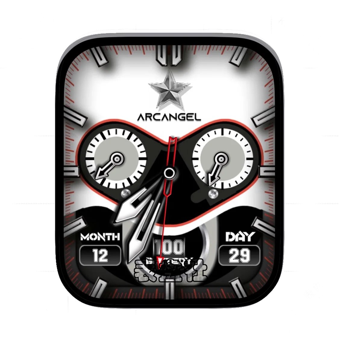 ARCANGEL简约灰黑双盘式表盘