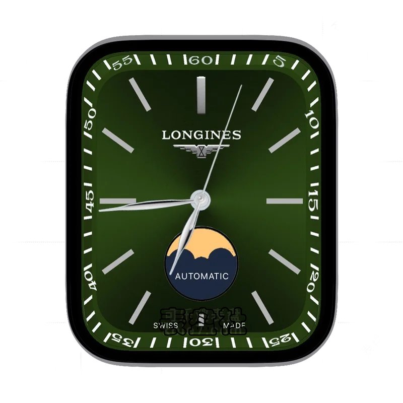 LONGINES浪琴墨绿月相表盘
