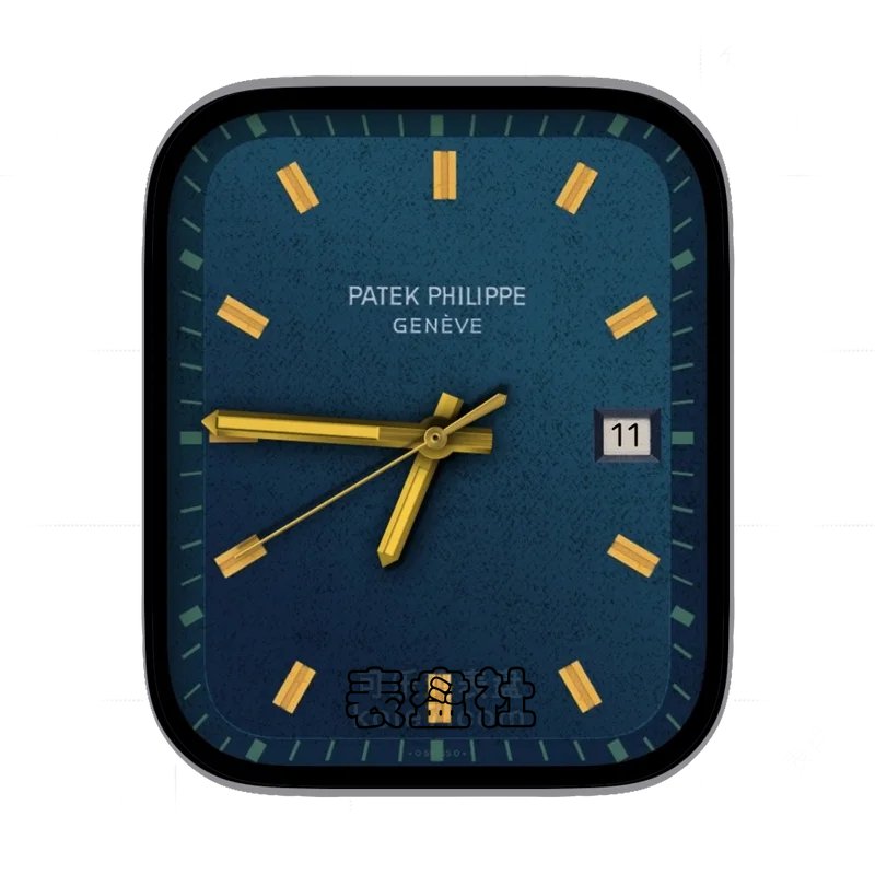 PATEKPHILIPPE百达翡丽蓝金色简约金属刻度表盘