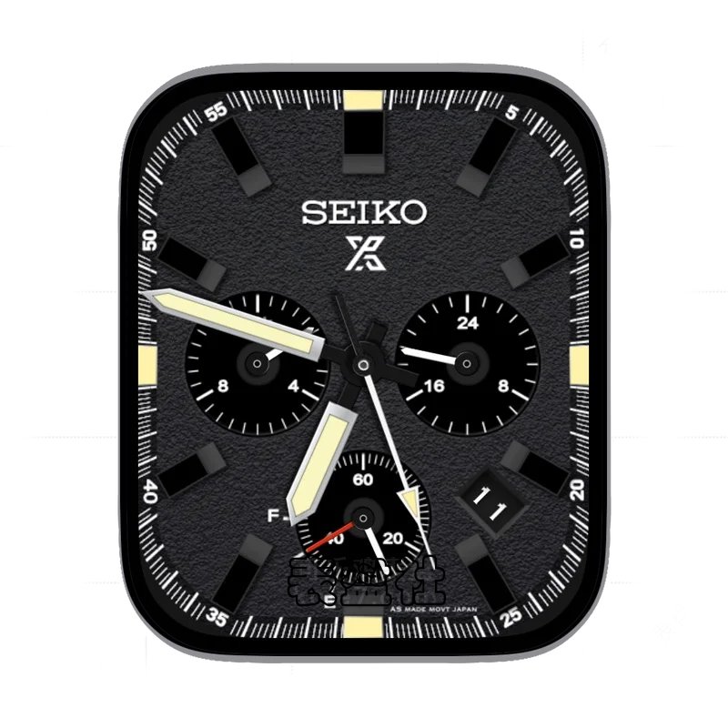 SEIKO精工黑砂黑三盘式年历Ultra专用表盘