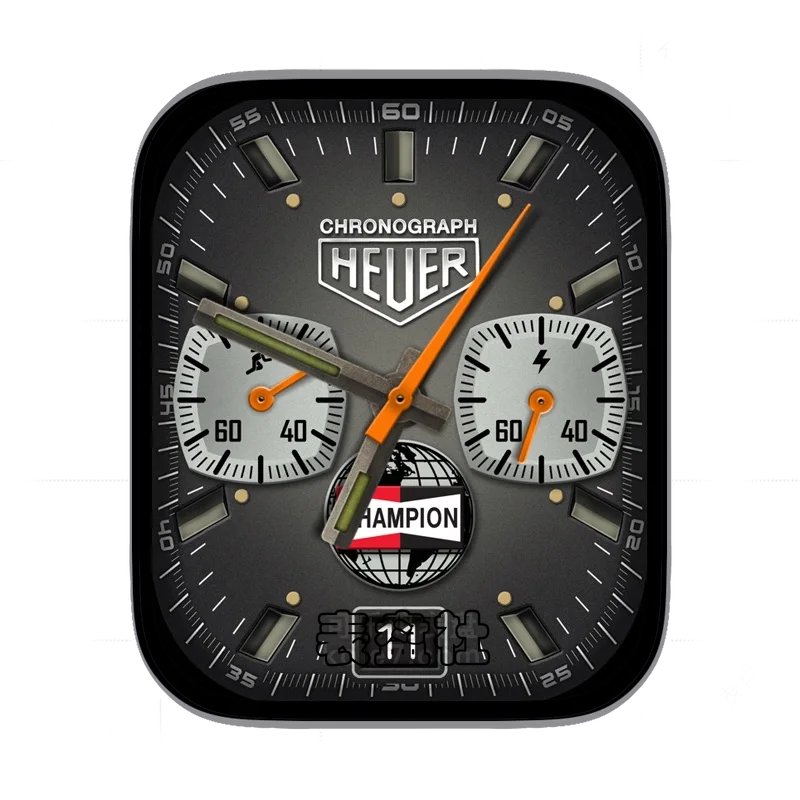 HEUER泰格豪雅三盘球形异形棕绿橙色 Ultra专用表盘