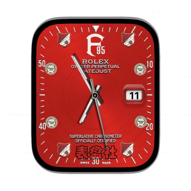 ROLEX劳力士红色球队联名标志金属表盘