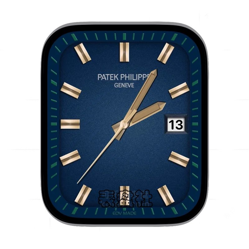 PATEK PHILIPPE百达翡丽典雅蓝金金属时刻日历表盘