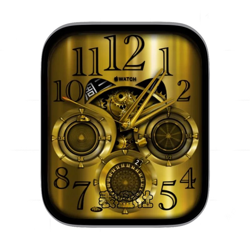 iwatch鎏金数字时间三盘机械复杂ultra表盘