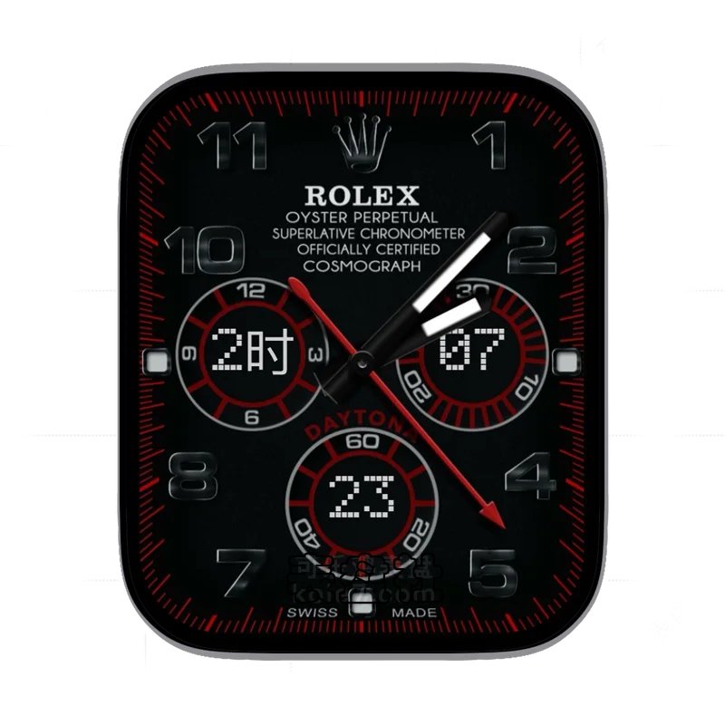 ROLEX劳力士三盘酷黑红大数字时刻表盘
