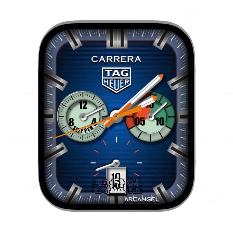 TAG HEUER泰格豪雅深蓝双盘浅绿日历表盘