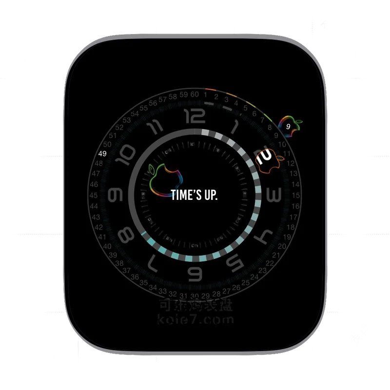 apple标志内圆环数字时间环绕表盘